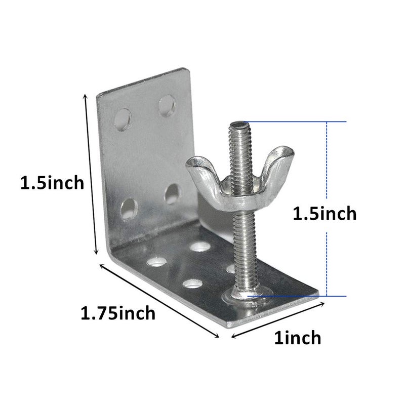 Cutelec 2pcs Mounting L Bracket and wingnut for Woven Wood or Bamboo Shade Universal Design for Inside, Ceiling or Wall Mount Roman Fold Shade - Image 2